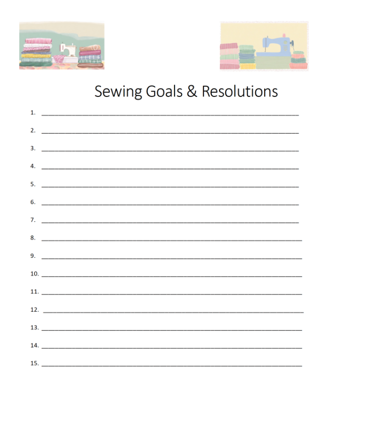 Sewing Goals Journal