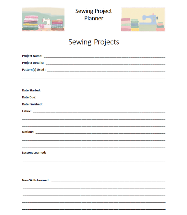 Sewing Project Planner