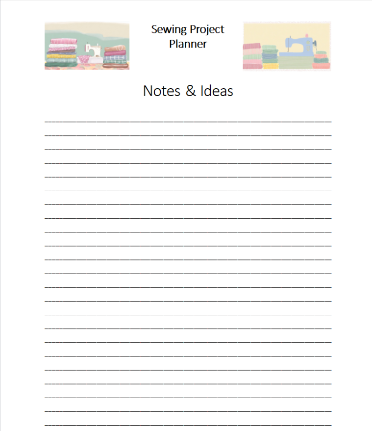 Sewing Project Planner